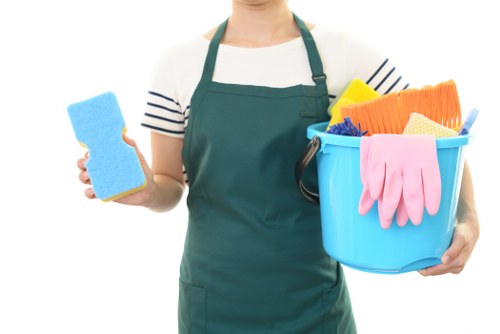 Office cleaning team working in a Haringey business workspace