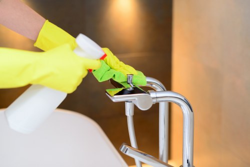 Airbnb cleaner preparing a guest-ready flat in Haringey