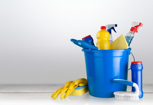 Local carpet cleaner treating stairs and hallway carpet in Haringey