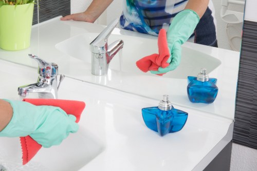 Commercial cleaning team working in a Haringey office environment