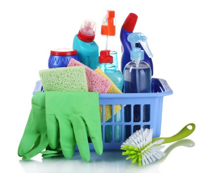 Professional cleaning of a shared business kitchen and washroom area
