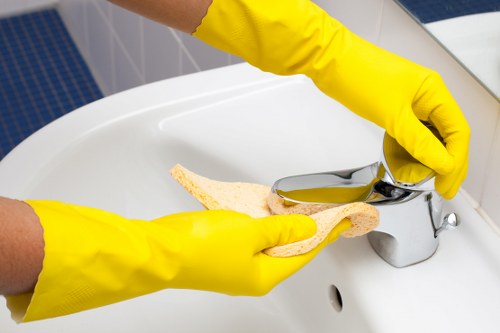 A tidy bathroom after a professional domestic clean